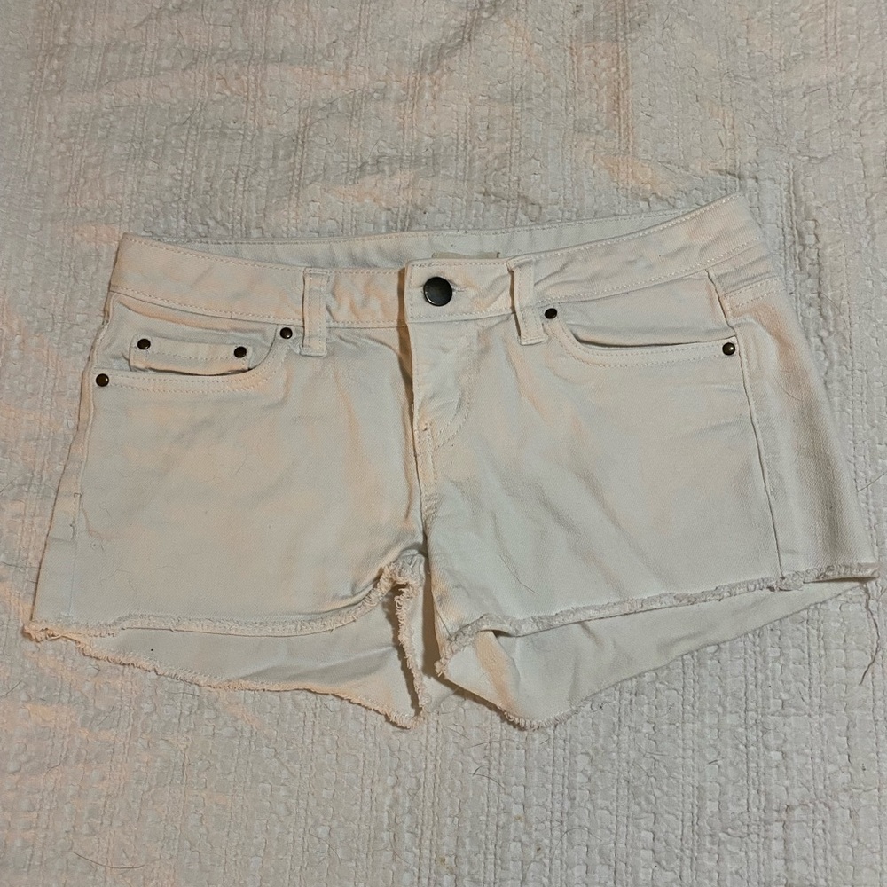 White denim shorts